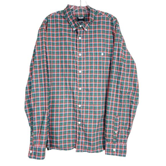 Todd Snyder Green Orange Plaid Long Sleeve Button Down Sz XL - Picture 5 of 5